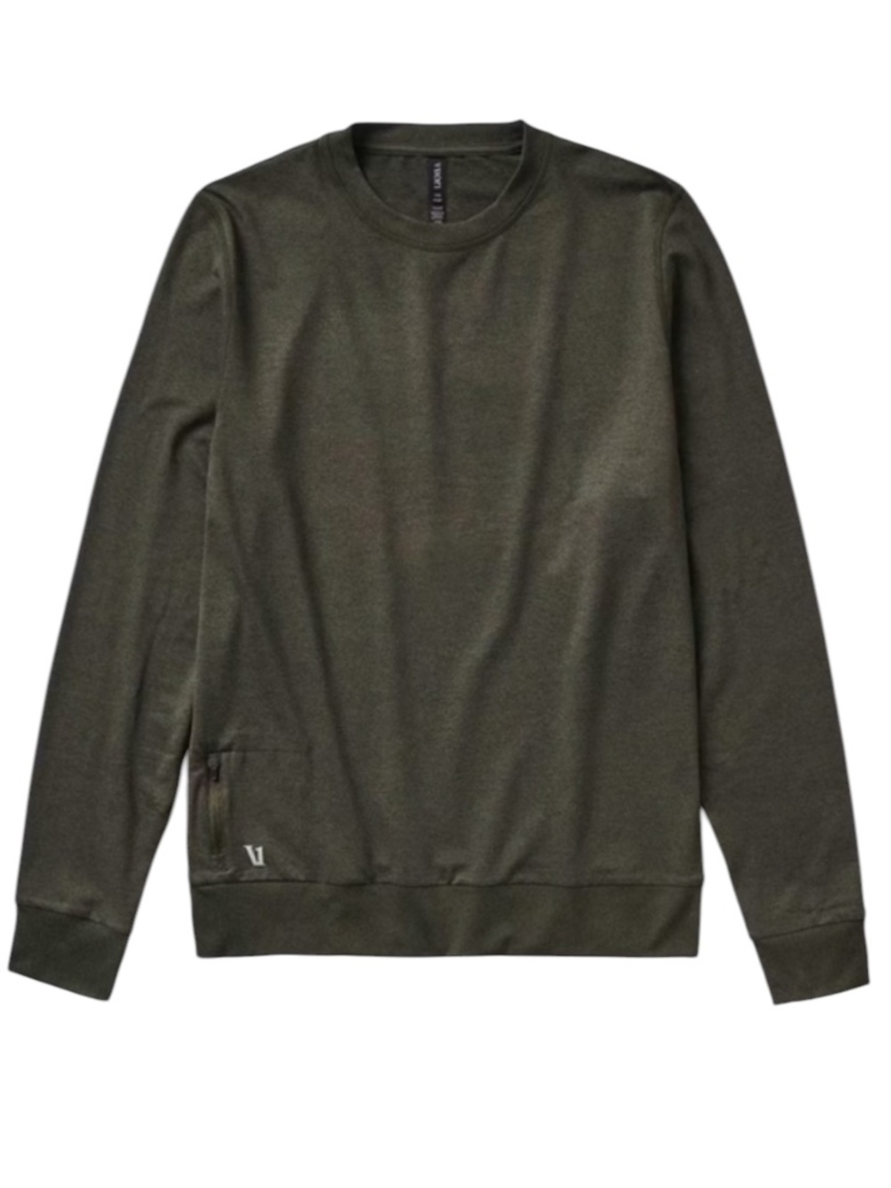 Vuori Ponto Performance Crew Sweater Men's Size Medium Color is Oregano Heather